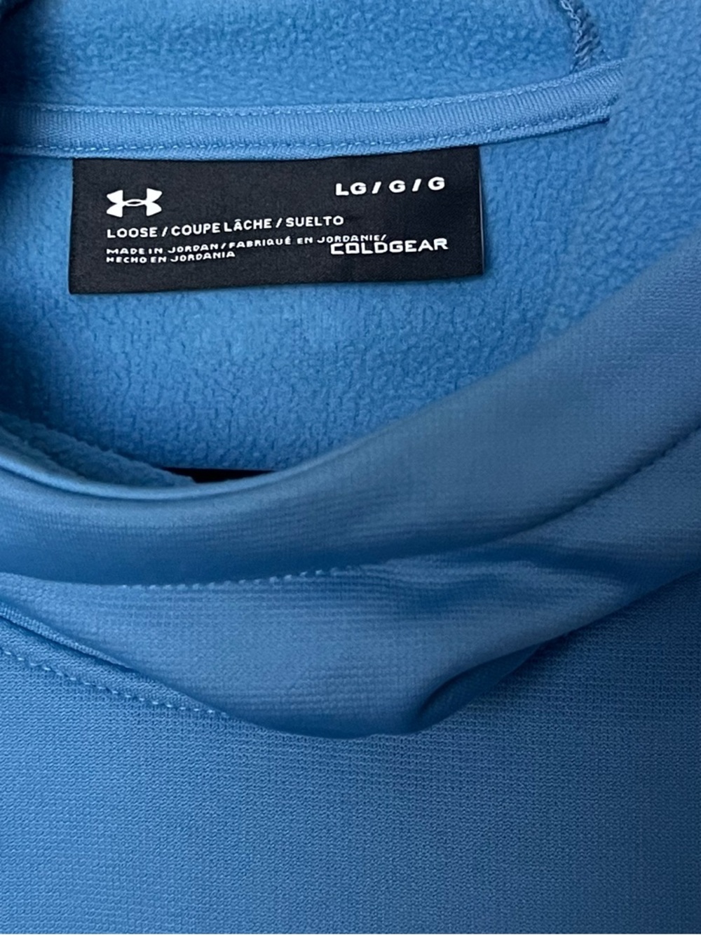 Under Armour Blue Hooded Sweatshirt with White Logo - Picture 3 of 3